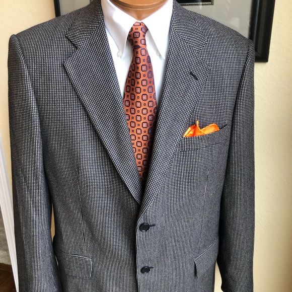 Chiavari Other - Chiavari Italian Wool Black and Tan Tweed Sports Coat 42R